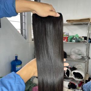 Mechones de pelo virgen brasileño vietnamita, 10A, 100%, cabello humano alineación con cutícula recta de hueso, barato - Product Image 1