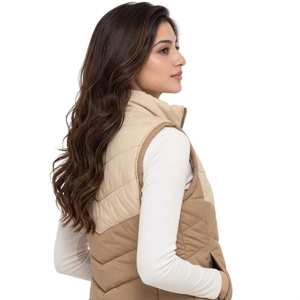 Chaleco Acolchado de Punto para Mujer, Suave, Cálido, Transpirable, Ecológico, con Cierre Frontal Completo - Product Image 6