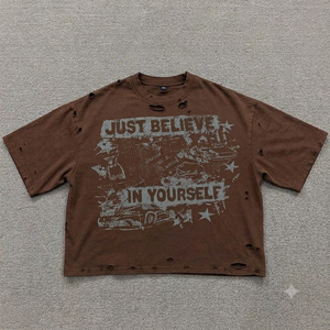T-shirt à manches courtes pour homme, coupe droite, 100% coton jersey, style streetwear, qualité supérieure, décontracté, vintage, épaules tombantes - Product Image 4
