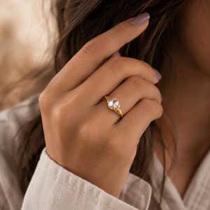Anillo de Oro Sólido de 10K, 14K, 18K con Diamante de Laboratorio de Corte Rosa Redondo, Anillo Solitario para Novia, Certificado IGI, Color E, Claridad VS VVS - Product Image 6