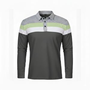 Polo à manches longues pour homme, exportation mondiale, logo personnalisé - Product Image 3