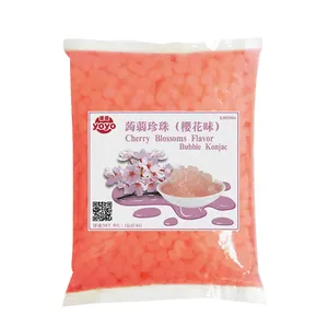 Thé au lait perlé de Taiwan à la fleur de cerisier, gelée à bulles Konjac pour thé à bulles