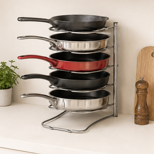 Wholesale 5 Tier Pot and <b>Pan</b> Organizer Rack for Kitchen Cabinet and Countertop Storage Metal Cookware <b>Holder</b> for Kitchen Usage - Product Image 4