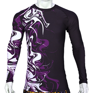 Haut de compression personnalisé pour homme à manches longues, sublimé, pour BJJ MMA, séchage rapide, respirant, pour la gym et le fitness - Product Image 5