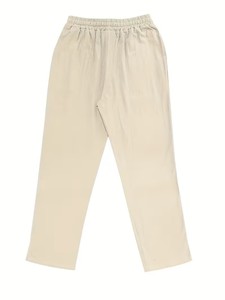 Pantalones de Corte Holgado para Playa, Oficina, Fiestas, Lavables a Máquina, Atuendo Casual Formal, Material: Lino, Ropa Elegante para Hombre - Product Image 2