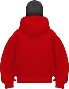 Custom Mask Stylish Custom Balaclava Hoodie Embroidery Ultra Soft Warm Winter Sherpa Fleece Men's <b>Red</b> Hoodies Sweatshirts - Product Image 2