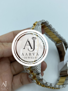 AARVA JEWELS กลไกมิโยตะสุดหรูสแตนเลสสตีลกลม 40 มม. อนาล็อกควอตซ์ 20 มม. สายนาฬิกาแฟชั่นสำหรับทุกเพศ - Product Image 3