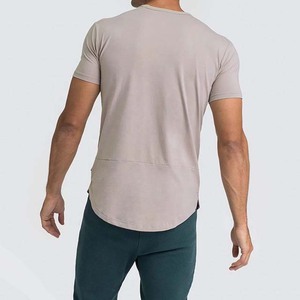 Camiseta de Manga Corta para Hombre, Corte Ajustado, Cuello Redondo, Color Sólido, Algodón Jersey, Estilo Casual, Transpirable, para Adultos - Product Image 2