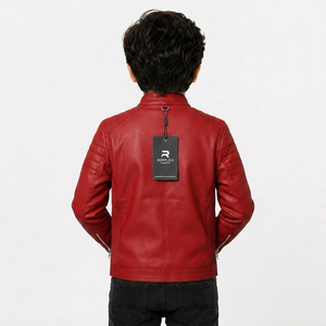 Kids <b>leather</b> <b>jacket</b> designed for lasting comfort modern style lightweight warmth and reliable quality for daily activities - Product Image 6