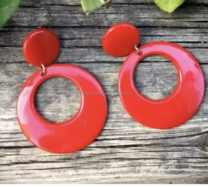 Boucles d'oreilles personnalisées en résine acrylique Boucles d'oreilles pendantes en résine Design personnalisé coloré d'Inde - Product Image 4