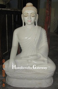 Estatua de Buda de mármol blanco indio, la mejor estatua de Buda para el hogar, la oficina y el templo, la más hermosa. - Product Image 5