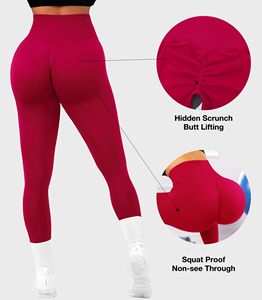 Scrunch Butt Sports Women Leggings Butt Lifting <b>Tummy</b> <b>Control</b> High Waisted Solid Workout Gym Running Compression Tight Yoga Pant - Product Image 3