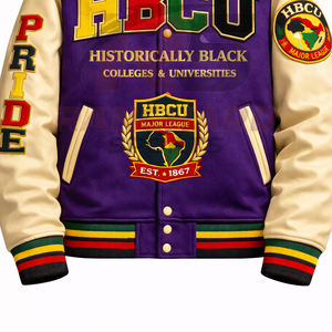 Chaqueta ligera para hombre estilo HBCU, cómoda y personalizada, chaqueta universitaria, chaqueta de colegio, chaqueta varsity hecha a medida. - Product Image 2