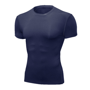T-shirt de sport pour homme de qualité supérieure, manches courtes, séchage rapide, 100% polyester, t-shirts de compression - Product Image 1