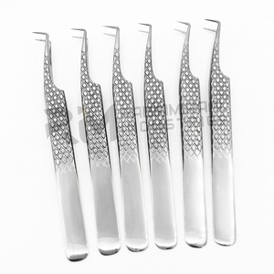 Pince à épiler pour extensions de cils RMI de haute qualité, en acier inoxydable, durable, logo personnalisable, poignée diamantée lisse, modèle 10 mm - Product Image 5