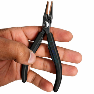 Flat Nose Pliers Copper Jaw Jewelry Tool Lindstrom Style Black Handle Non Marking for <b>Wire</b> Work DIY <b>Craft</b> Professionals - Product Image 3