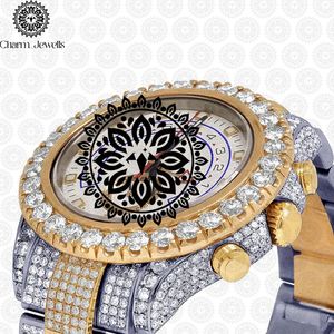Charm Jewells Stainless Steel <b>Diamond</b> <b>Watch</b> Round Analog Dial Sapphire Crystal Luxury Fashion Unisex Chronograph 40mm - Product Image 5