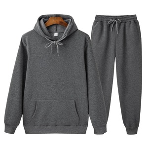 Nouvel ensemble de survêtement décontracté pour hommes et femmes, couleur unie, pantalon épais et long, 2 pièces, survêtement de sport en molleton pour homme, automne - Product Image 6