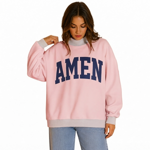 Sudadera de cuello alto reversible personalizada al por mayor para mujer, talla grande, con logo bordado para uso diario. - Product Image 2