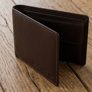 Cartera Regal Three de Cuero Genuino, Cartera Corta Minimalista para Hombre, Cierre Plegable, Hecha a Mano, para Uso Diario, Portamonedas de Cuero Unisex - Product Image 2