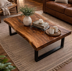 <b>For</b> Modern Contemporary Accent Wood & Meal <b>Coffee</b> Side <b>Table</b> with metal <b>legs</b> Bedroom Living Room Luxury - Product Image 1