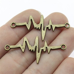Connecteur de forme d'onde ECG 44x20mm en alliage de zinc argent antique <span class=keywords><strong>pour</strong></span> la décoration de porte-<span class=keywords><strong>badge</strong></span> d'infirmière - Product Image 6