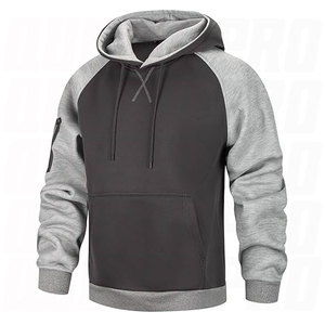 Sweat-shirts à capuche pour hommes, pull-over à blocs de couleur, manches longues, en polaire, personnalisés, 100% polyester, doux, chauds et confortables - Product Image 1