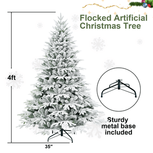 Albero di Natale Artificiale Premium 4ft con 856 Rami Misti PE/PVC, 150 Luci LED Bianco Caldo su Filo d'Acciaio + Filo Metallico, Decorazioni Natalizie - Product Image 2