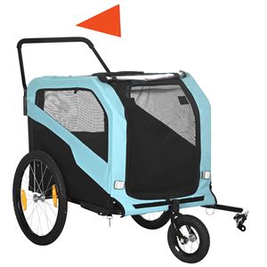 Rimorchio e passeggino 2-in-1 in alluminio per cani di grossa taglia con attacco di sicurezza, ruote a sgancio rapido e poggiapiedi - Carrello per animali domestici da bicicletta - Product Image 1