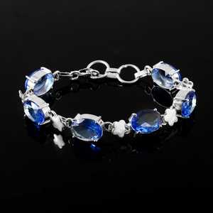 Blue Tanzanite Bracelet Oval Gemstone 925 Sterling Silver Jewelry <b>For</b> Women <b>Men</b> Elegant Gift Bracelet - Product Image 3