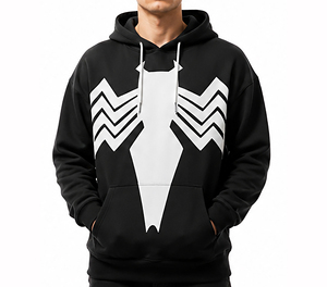 Sweat-shirt à capuche de luxe noir pour homme, coupe oversize, en coton épais, style streetwear hiver, chaud et tendance - Product Image 5