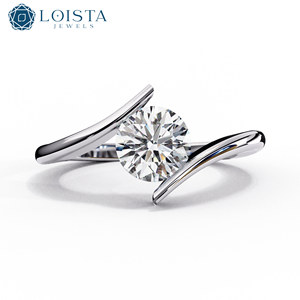 D VVS2 Round Cut 1.0CT <b>Iced</b> Out Diamond IGI Certified Lab Grown Diamond Solitaire Jewelry 18K Solid Gold <b>Ring</b> for Engagement - Product Image 2