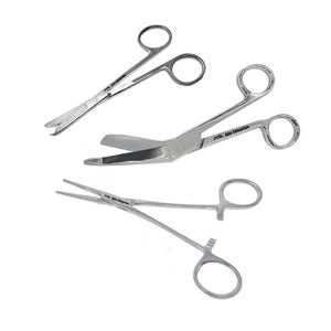 3 Piece Manual Surgical Scissors Set Standard Polish <b>Suture</b> Removal Scissors Lister Bandage Scissors Hemostatic Forceps CE - Product Image 1