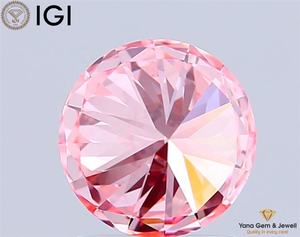 Diamante de Corte Redondo de 7.31 mm, Color Rosa Intenso, Claridad VS2, Cultivado en Laboratorio CVD, 1.50 Quilates, Certificado IGI, para Anillo de Boda de Lujo - Product Image 5