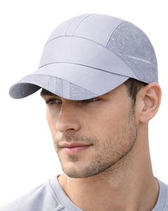 Men Ice Grey Mesh Panel Sports Cap Breathable Lightweight Adjustable Summer Running Training Outdoor Baseball Hat For Men Use - Product Image 1