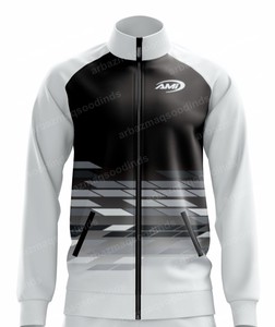 Chaqueta Deportiva con Cordón para Hombre AMI, Blanca y Negra, Transpirable, Ecológica, de Forro Polar y Nailon, para Invierno - Product Image 4