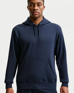 <b>Men's</b> <b>Navy</b> Hooded Pullover Sweatshirt Regular Fit Cotton <b>Fleece</b> Casual Hoodie with Front Pocket Autumn Wear - Product Image 3