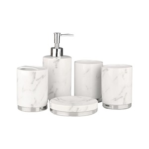 Cozy Five Piece Ceramic Marble Pattern <b>Bathroom</b> <b>Accessories</b> <b>Set</b> - Product Image 1