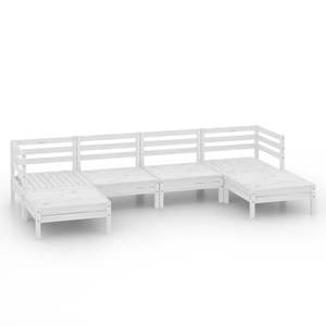 Ensemble de salon de jardin modulaire en pin massif blanc pour jusqu'à six personnes - Product Image 2