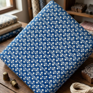 Tela de Algodón con Estampado a Mano Buti en Azul Índigo, Suave y Transpirable, para Prendas Femeninas, Vestidos, Kurtis, Costura y Manualidades - Product Image 2