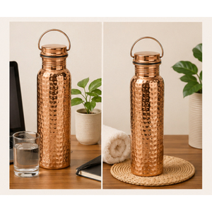 Premium Hammered Design Copper <b>Bottle</b> Eco-Friendly Sustainable Metal Water <b>Flask</b> Handmade Copperware Outdoor Travel <b>Bottle</b> - Product Image 2