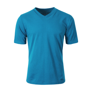 T-shirts pour hommes grande taille, couleur unie, été, col en V, élégants, tendance, décontractés, coupe slim, en provenance du Bangladesh - Product Image 1