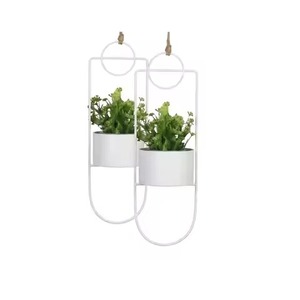 Hanging Metal Flower <b>Pot</b> With Hammered Finish For Indoor Outdoor Use Modern Minimalist Plant Planter Gold Color Circular Design - Product Image 4