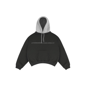 Sudadera con capucha de dos tonos con bolsillo de canguro, sudaderas con capucha informales de ajuste holgado de manga larga de gran tamaño Unisex - Product Image 1
