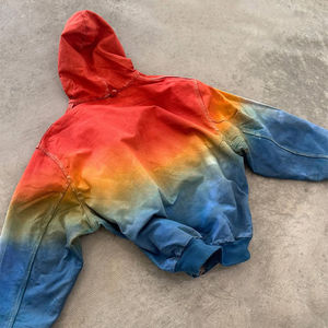 Customized Acid Washed Hoodie <b>Applique</b> Embroidery Vintage Techwear Puffer Quilted Cotton Padded Bomber Hoodie Men Winter - Product Image 6