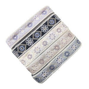 งานฝีมือคุณภาพพรีเมียม ผ้าลูกไม้และริบบิ้นผ้าฝ้ายแท้ 100% ประดับเลื่อม สำหรับตกแต่งชุดแต่งงานและงานฝีมือแฟชั่นชั้นสูง - Product Image 1