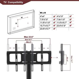 Black 3-Tier TV Stand with Multi-Function Height Adjustable Bracket Swivel Features - Product Image 6
