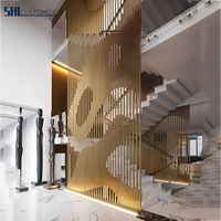 Écran en acier inoxydable à rythme métallique modulaire Ethereal Glow pour panneau de filtre à lumière Urban Loft