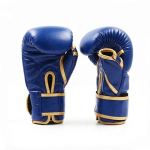 Guantes de Boxeo Sanda de Microfibra Azul con Correa de Muñeca con Cierre de Gancho y Bucle, Protección UV, Equipo de Entrenamiento para Adultos - Product Image 1