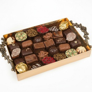 Plateau de service à chocolat décoratif pour mariage, style tendance, plateau à desserts créatif en métal, plateau à chocolat pour table - Product Image 1